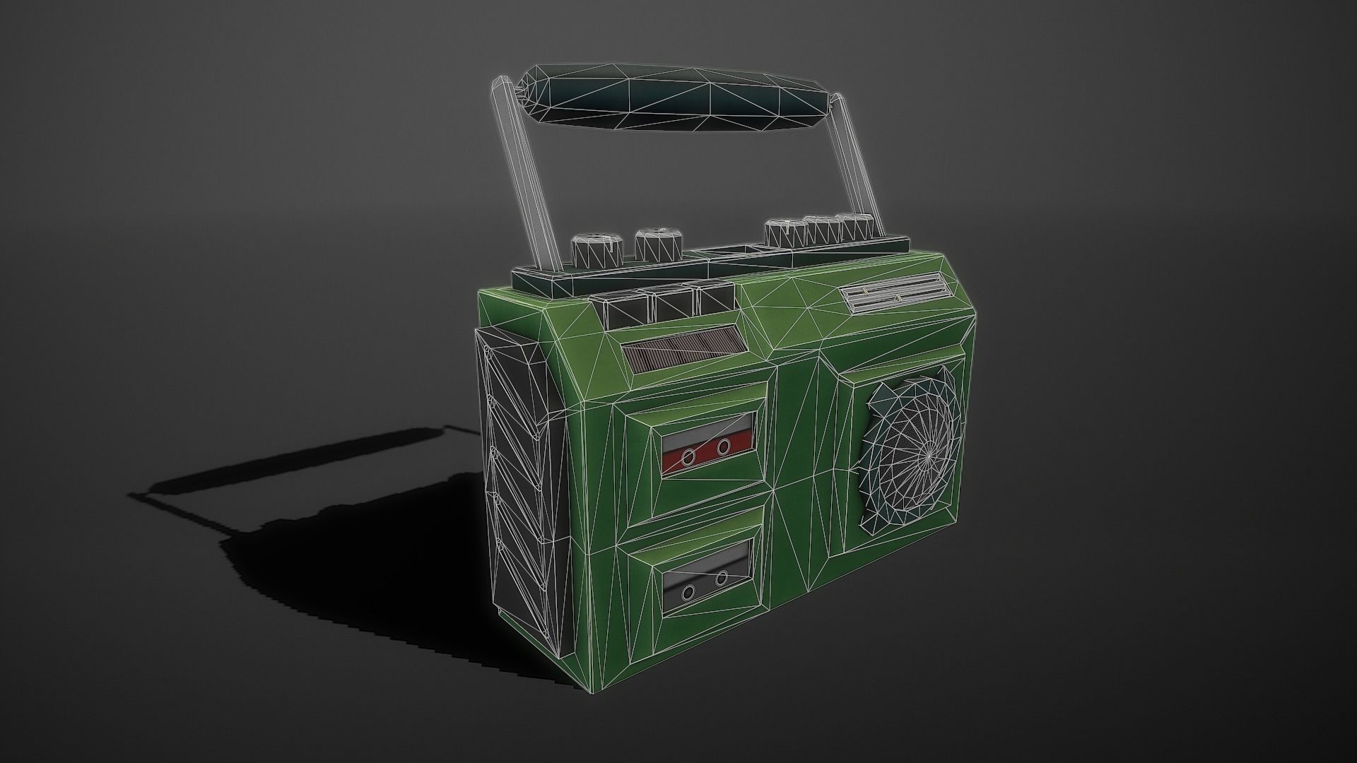Stylized Radio Low-poly 3D model_5