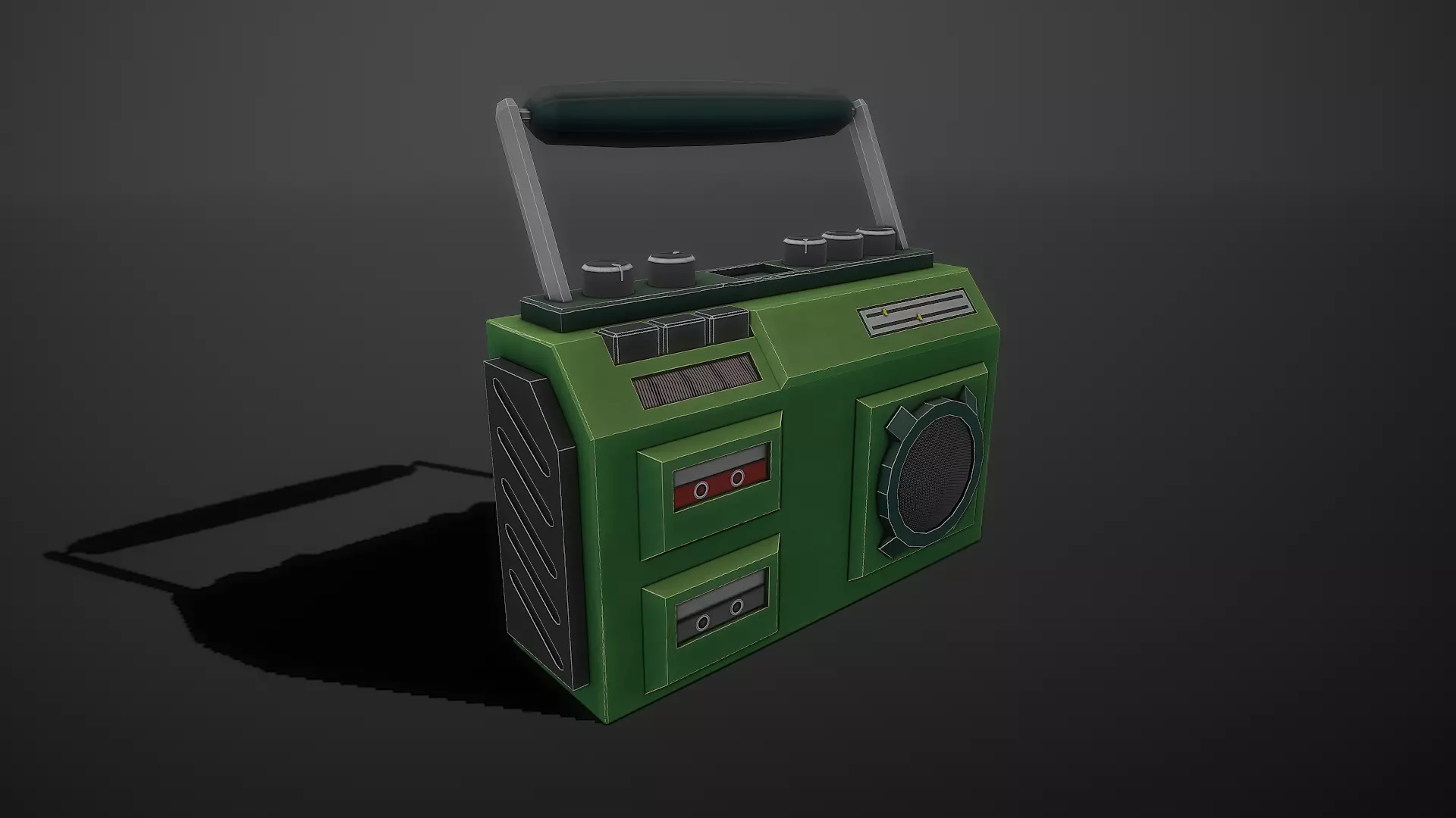 Stylized Radio Low-poly 3D model_0