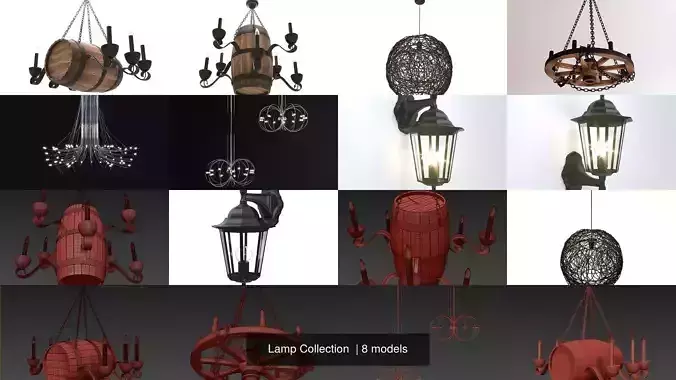 Lamp Collection pendant light made of rattan