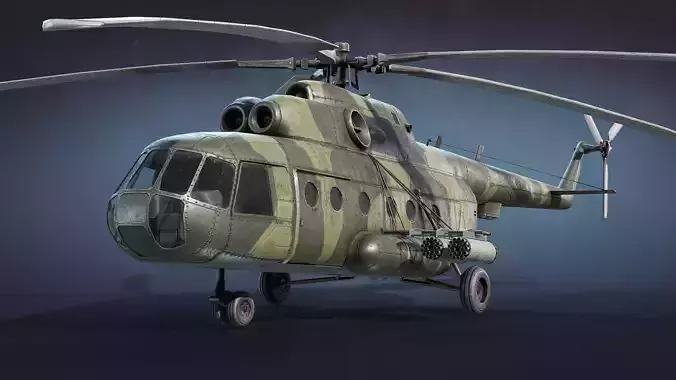 Mi-8 Military Low-poly 3D model