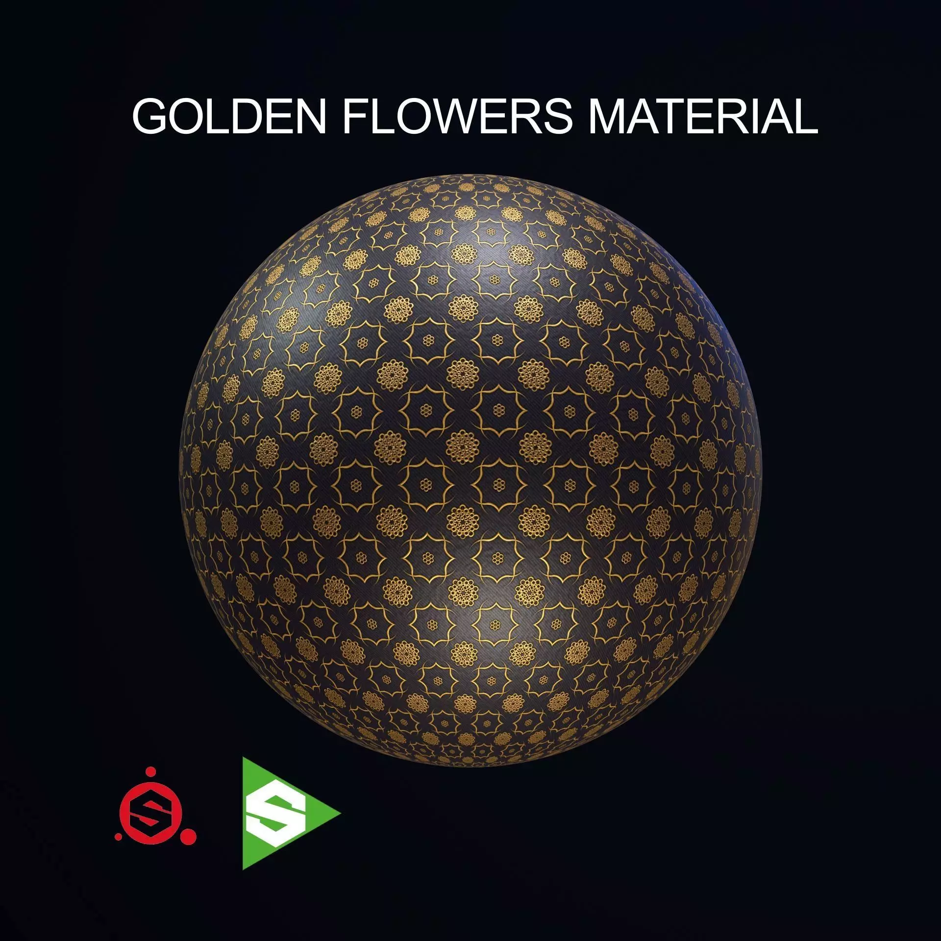 Golden Flowers Material Texture_0