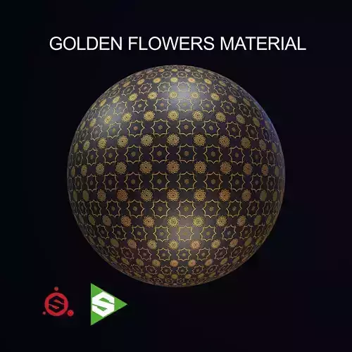 Golden Flowers Material Texture