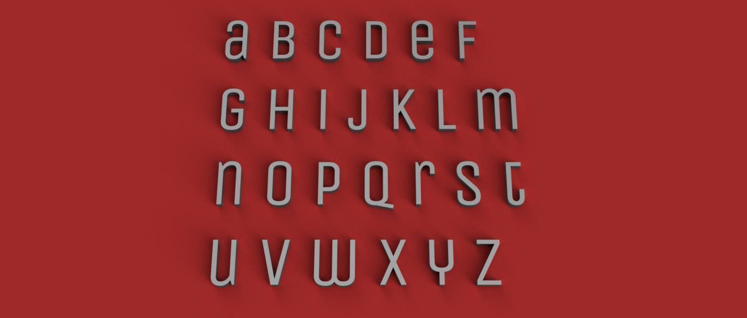 UNICO uppercase and lowercase 3D Letters STL FILE 3D print model_9