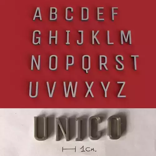 UNICO uppercase and lowercase 3D Letters STL FILE 3D print model UNICO uppercase and lowercase 3D Letters STL FILE 3D print model