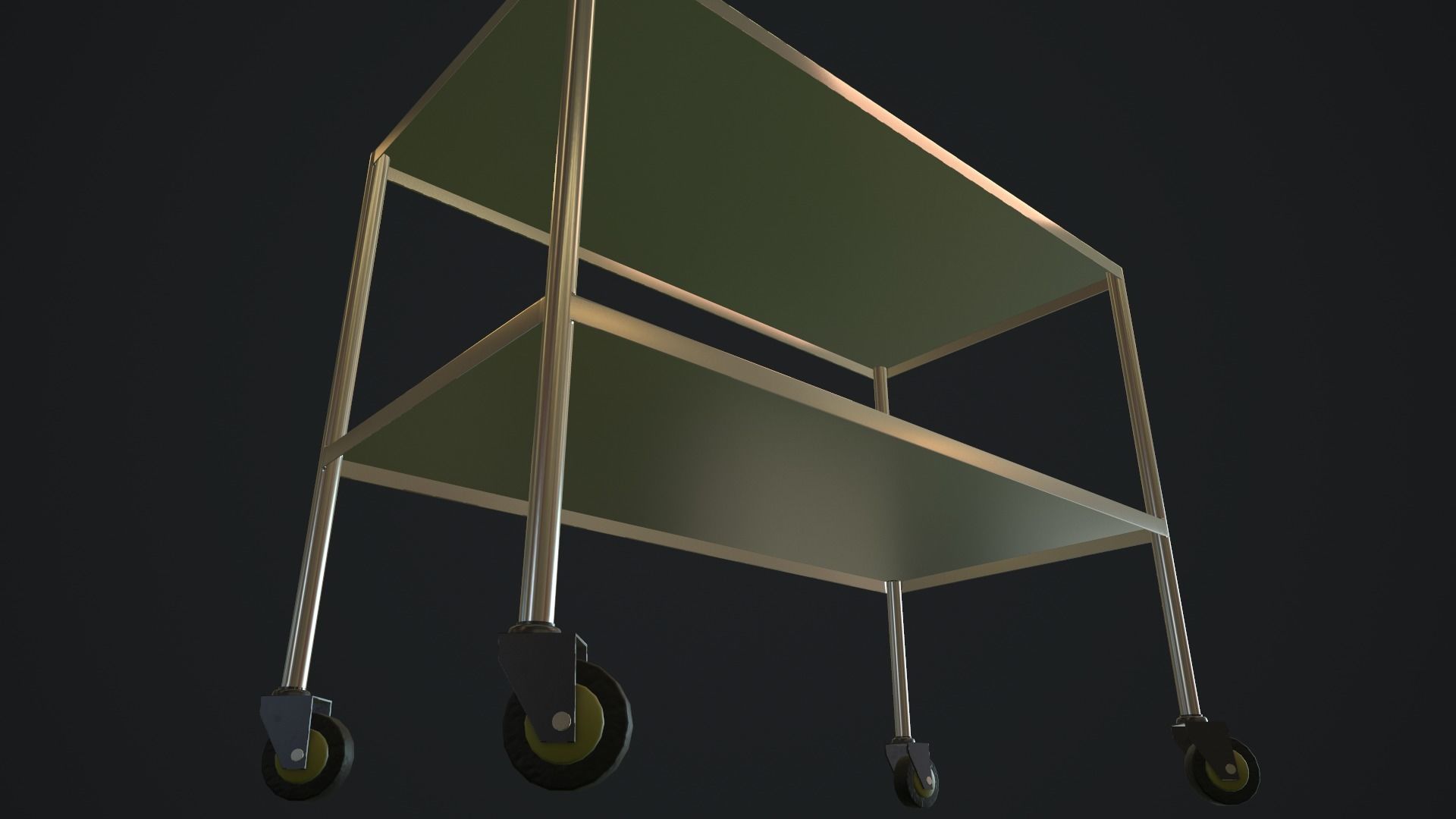 Medical trolley Low-poly 3D model_3