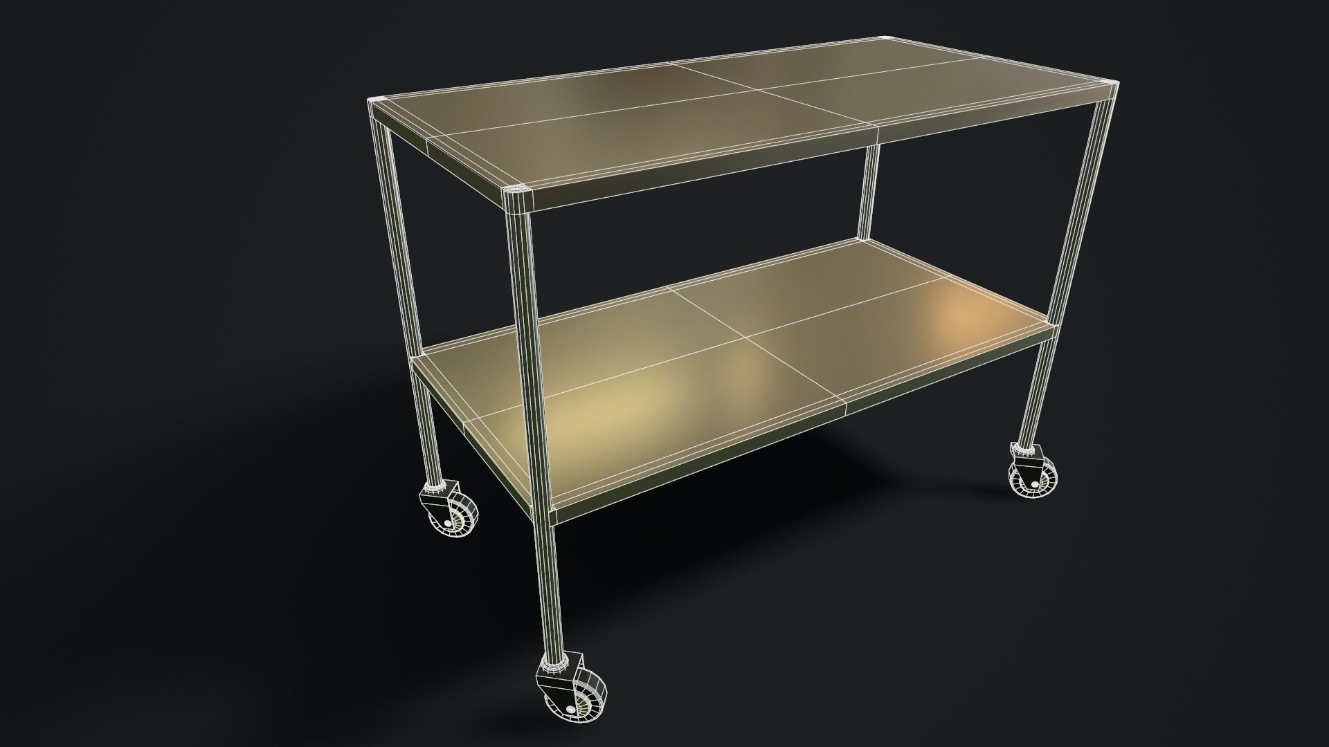 Medical trolley Low-poly 3D model_9