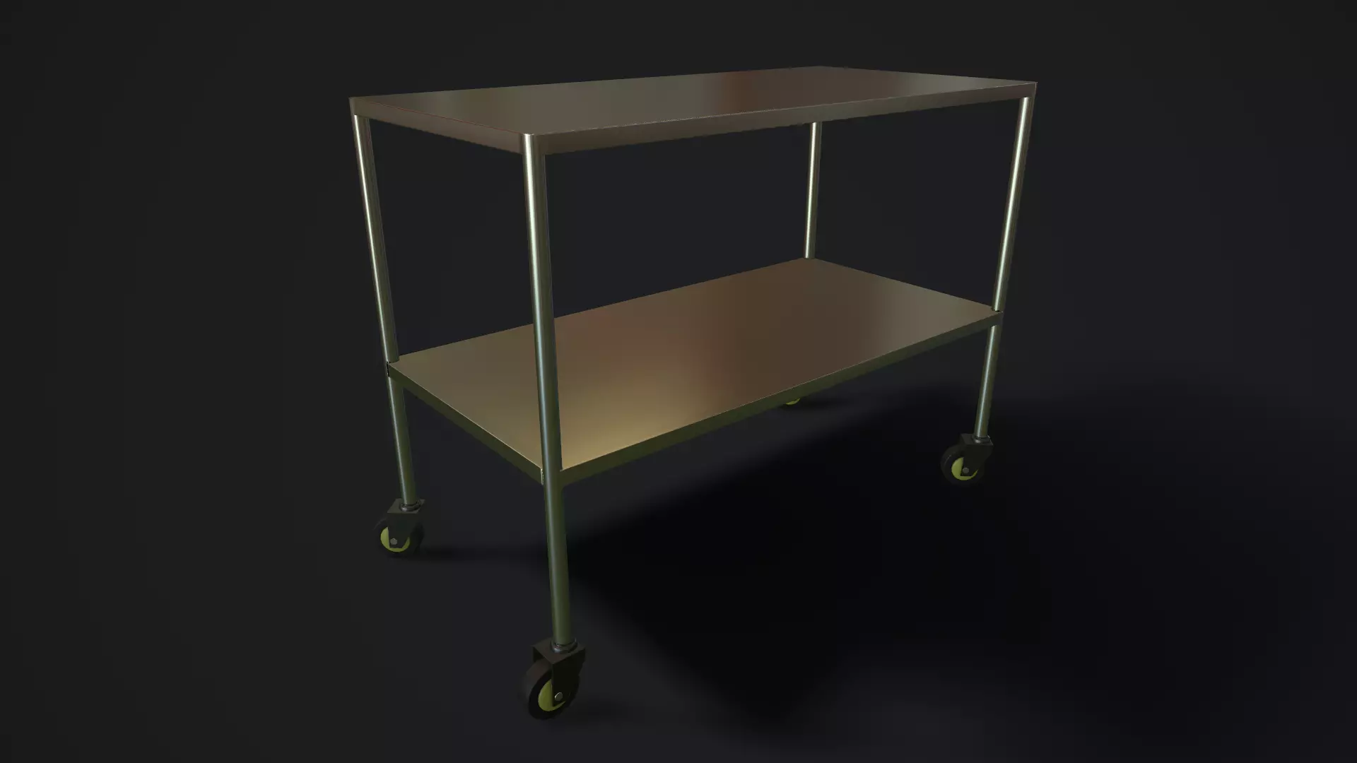 Medical trolley Low-poly 3D model_0