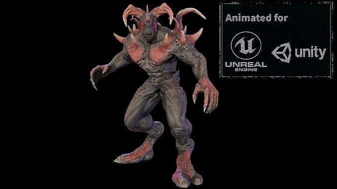 Monster demon Low-poly 3D model