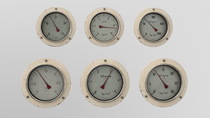 Gauges bundle Low-poly 3D model
