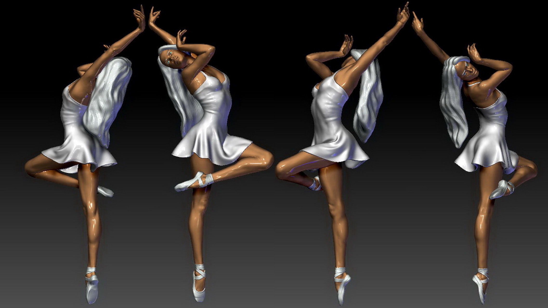Ballerina 6 statue 3D print model_1