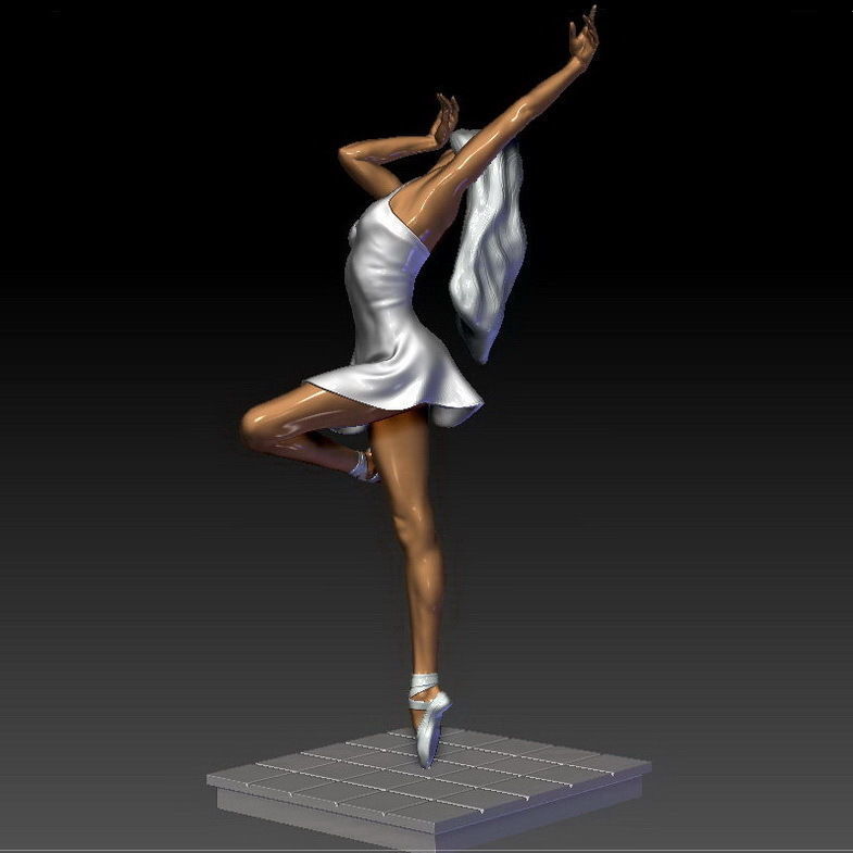 Ballerina 6 statue 3D print model_5