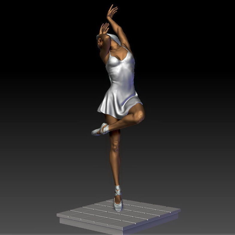Ballerina 6 statue 3D print model_3