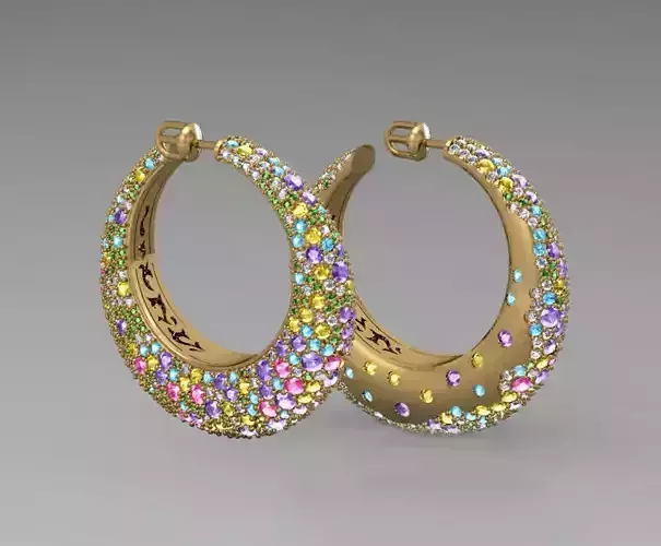 Earrings ready for 3d print