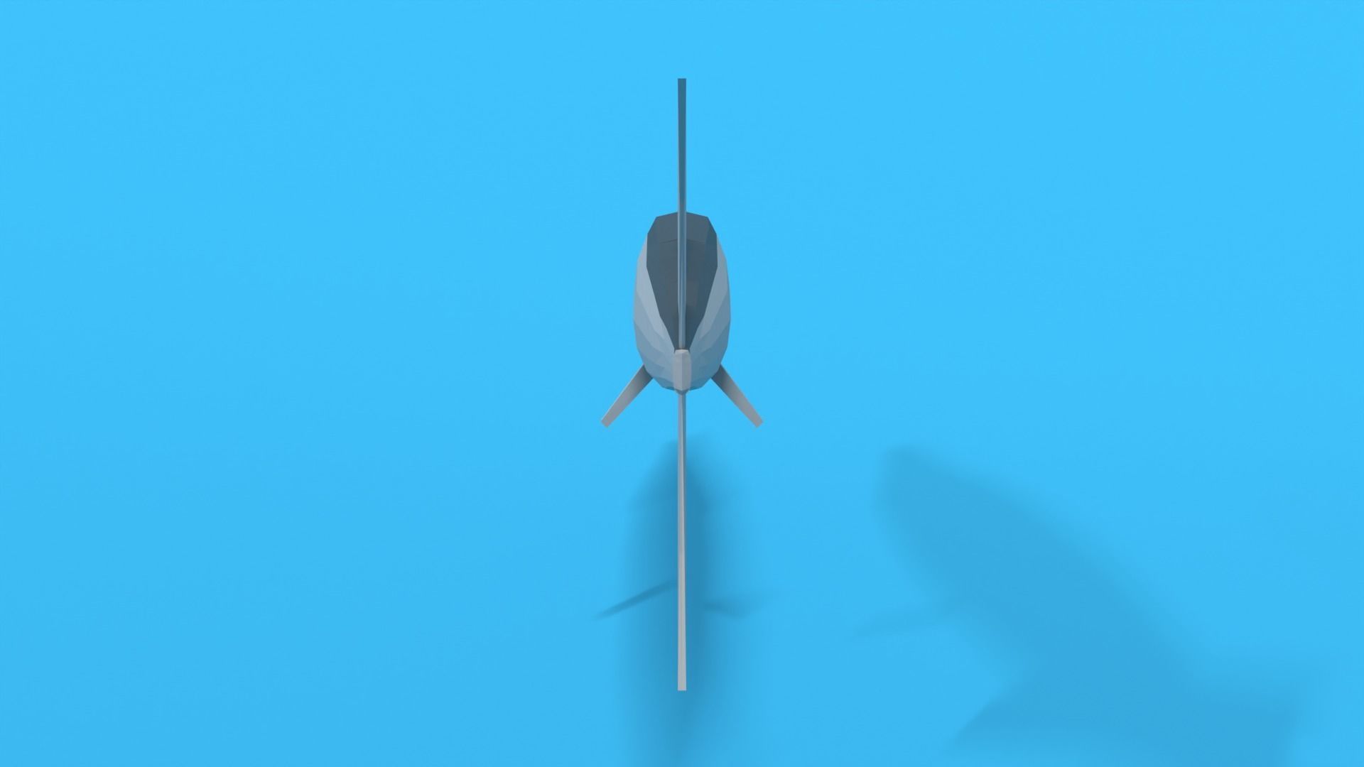 Low Poly Cartoon Garfish Low-poly 3D model_3