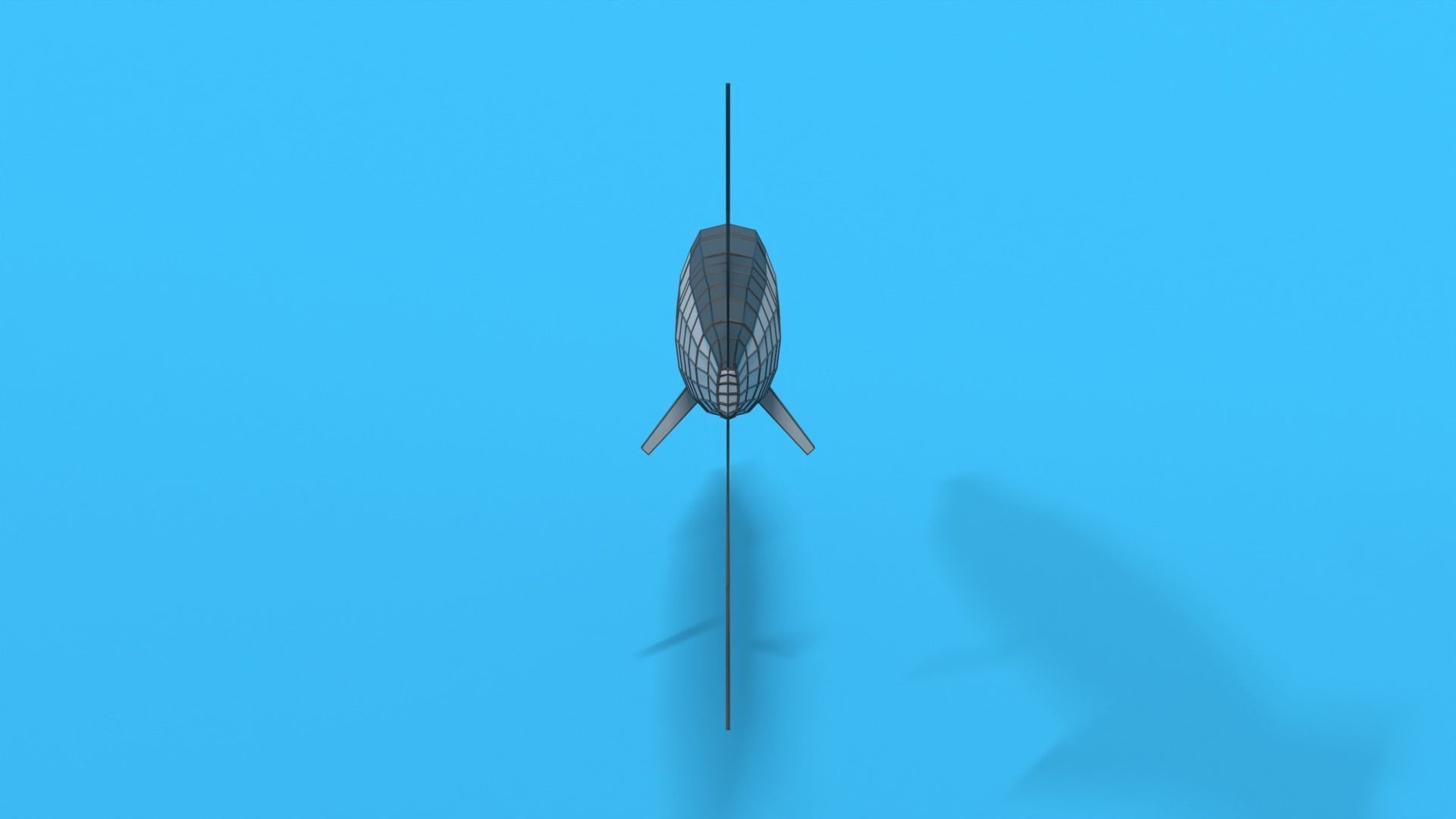 Low Poly Cartoon Garfish Low-poly 3D model_12