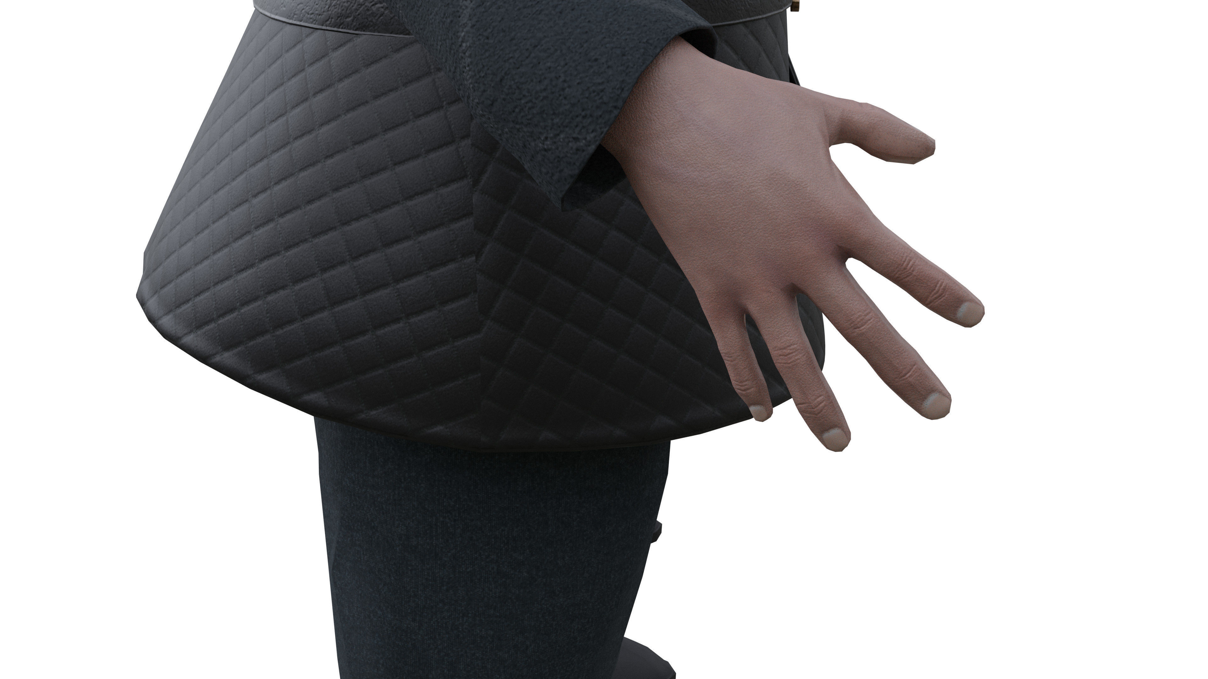 Medieval Old man Low-poly 3D model_9