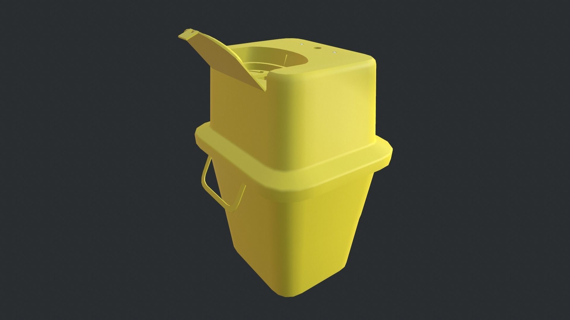 Sharps bin Low-poly 3D model_7