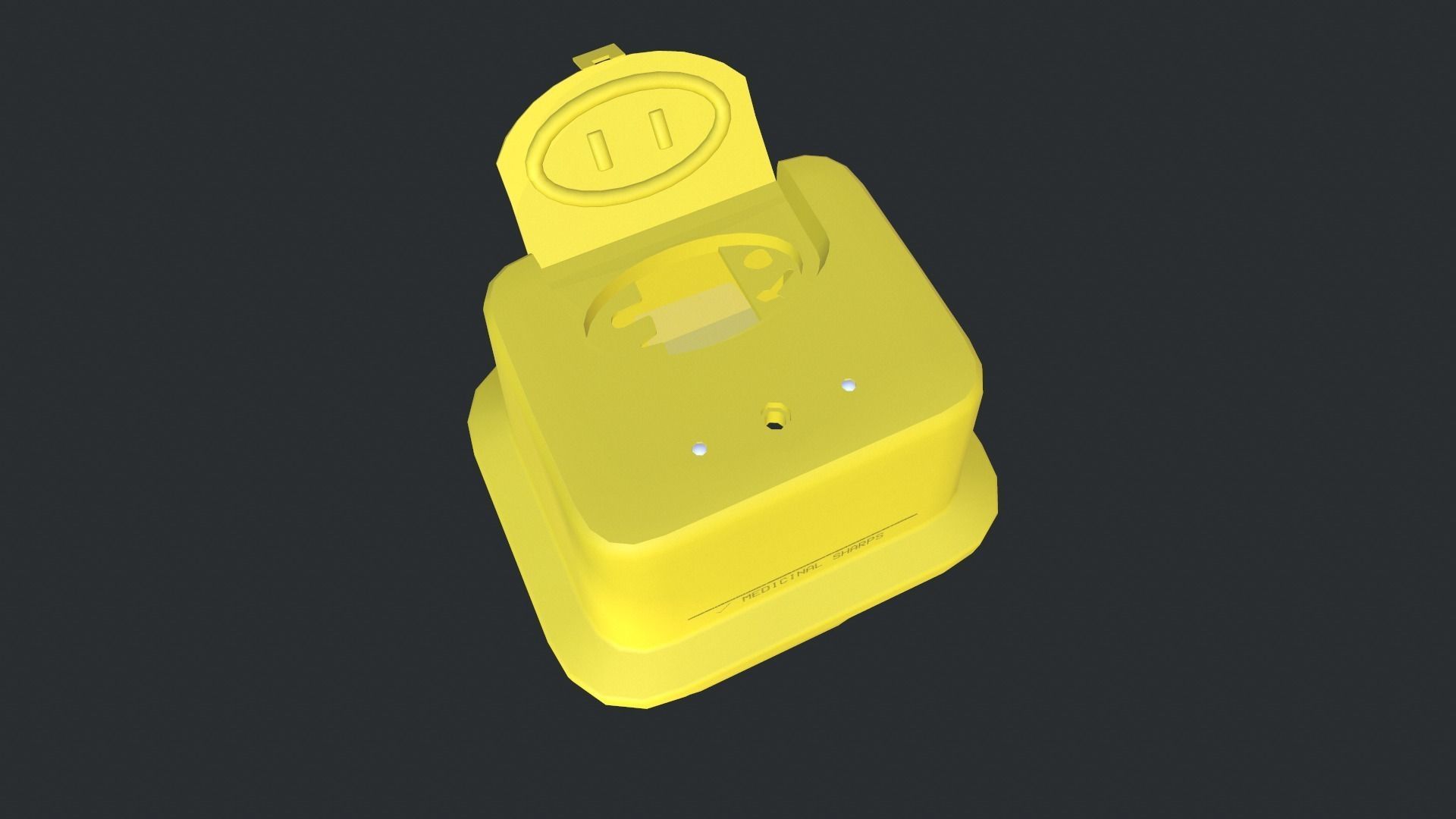 Sharps bin Low-poly 3D model_2