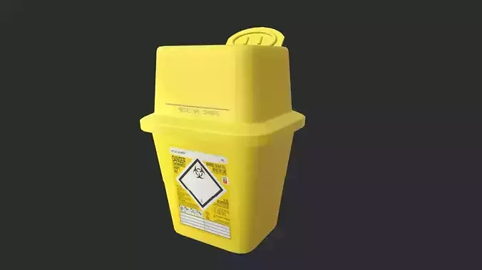 Sharps bin Low-poly 3D model