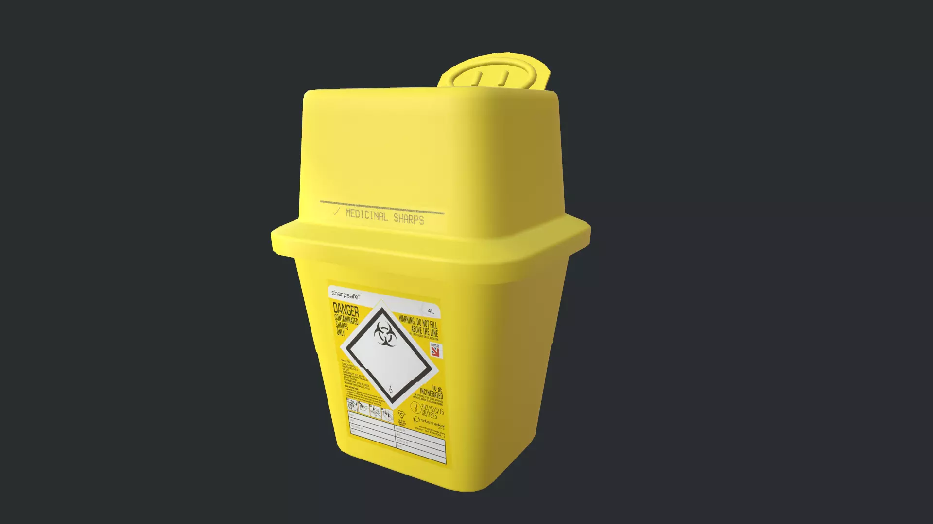 Sharps bin Low-poly 3D model_0