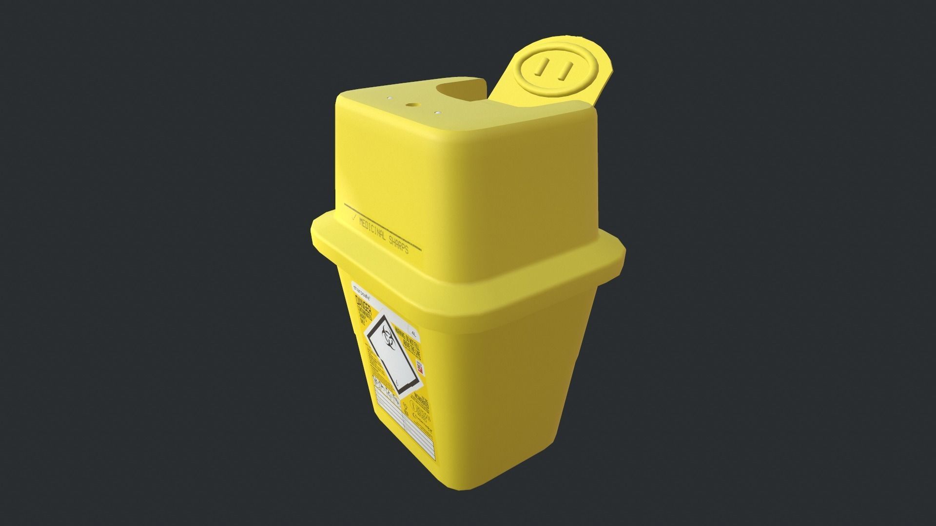 Sharps bin Low-poly 3D model_5