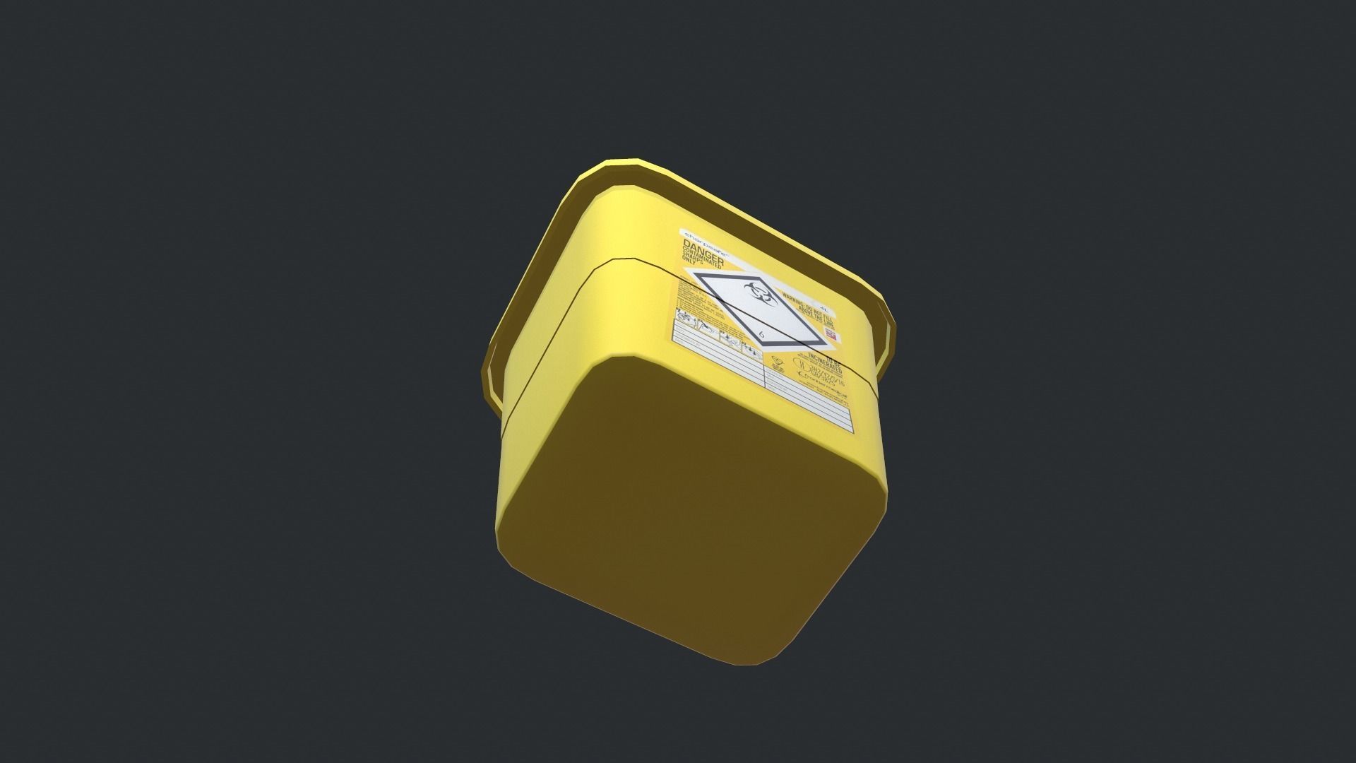 Sharps bin Low-poly 3D model_9