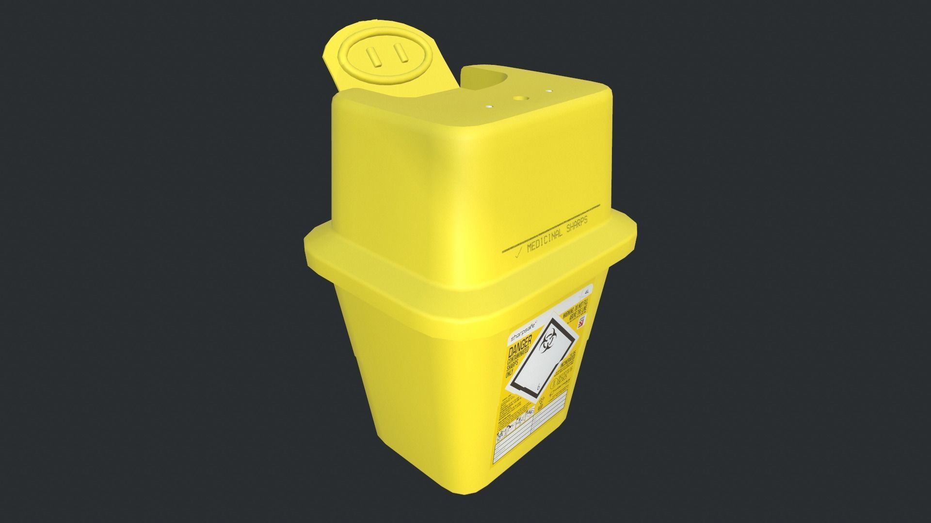 Sharps bin Low-poly 3D model_8