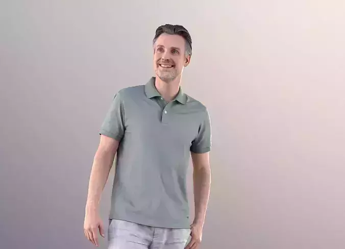 Will 10846 - Standing Man In Polo Shirt Smiling  3D model