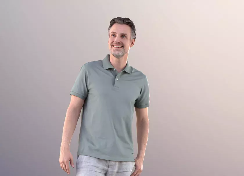 Will 10846 - Standing Man In Polo Shirt Smiling 3D model_0