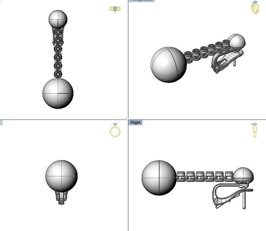 Earrings ready for 3d print 3D print model_5