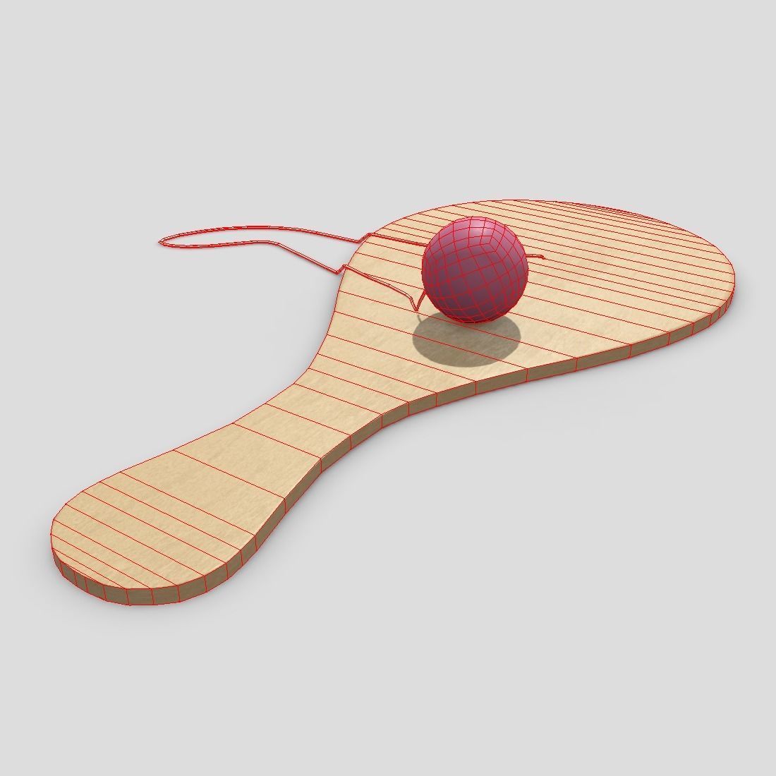 Paddle Ball Low-poly 3D model_12