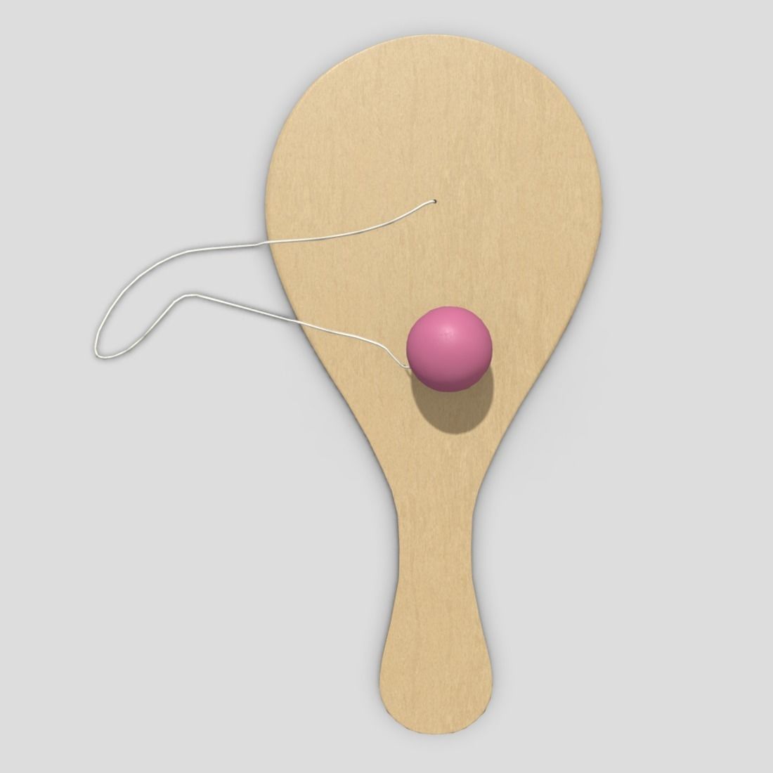 Paddle Ball Low-poly 3D model_7
