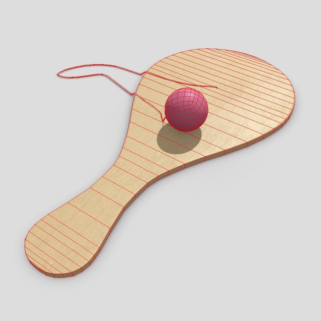 Paddle Ball Low-poly 3D model_6