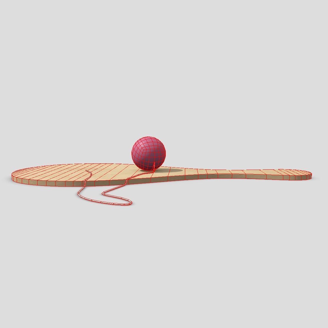 Paddle Ball Low-poly 3D model_4