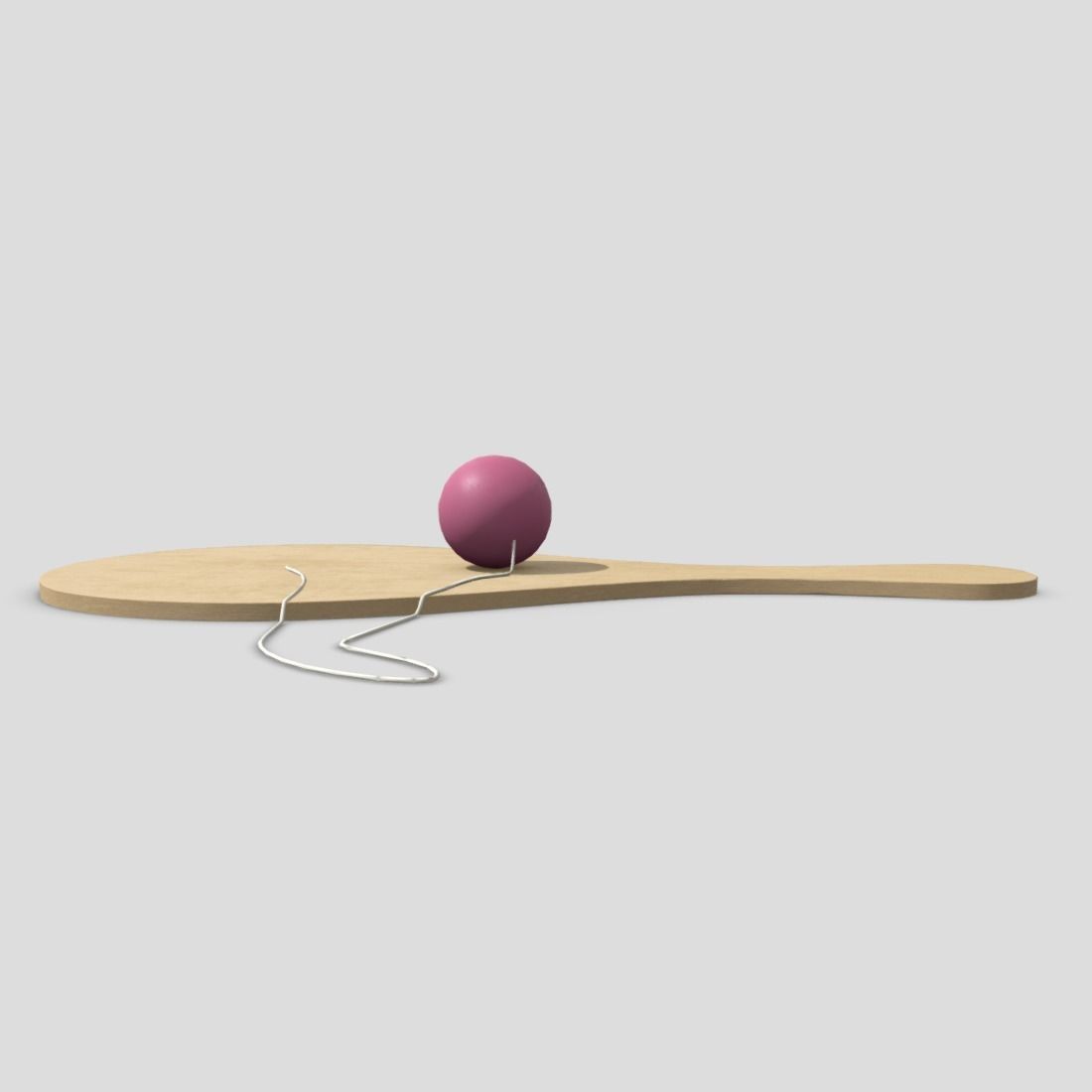 Paddle Ball Low-poly 3D model_3