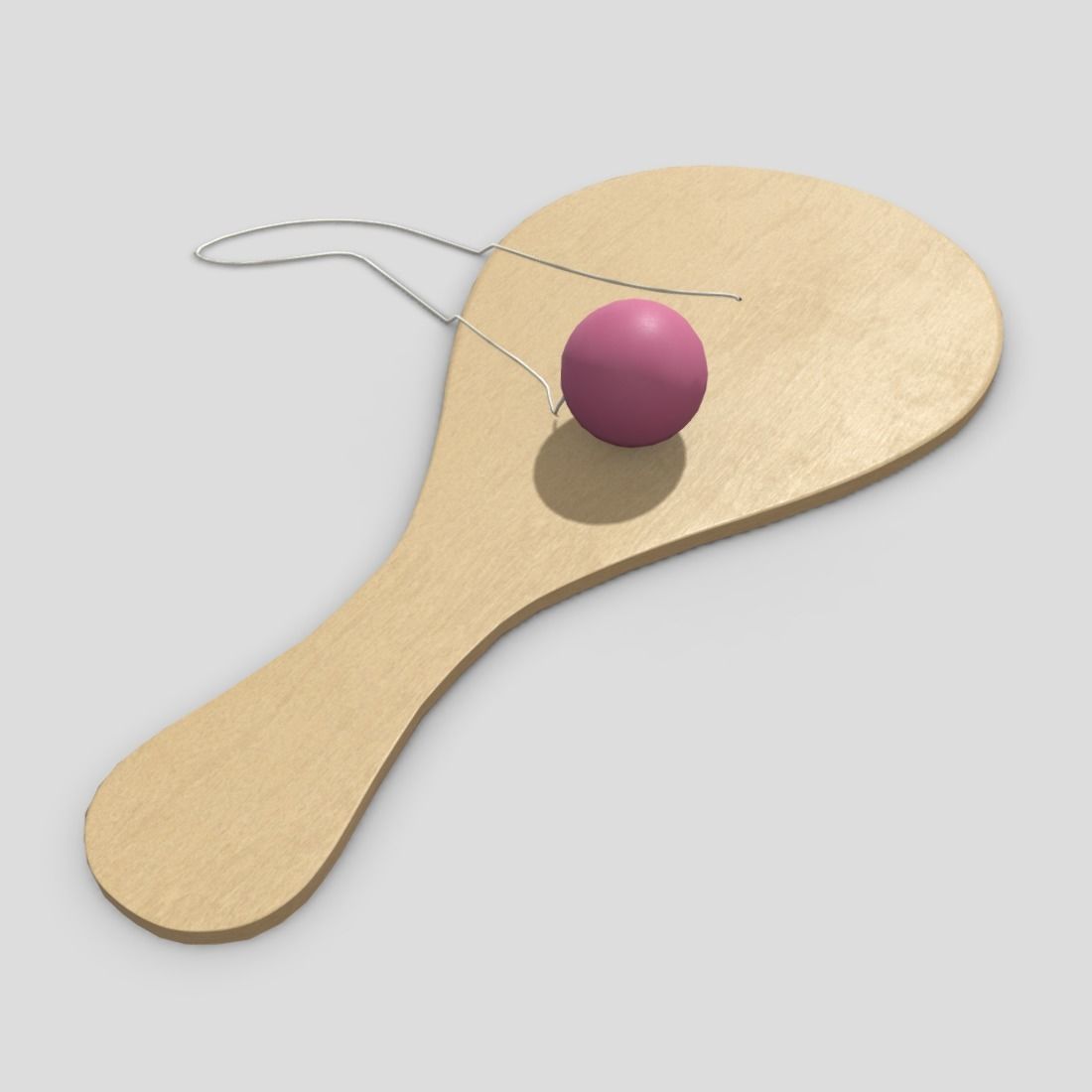 Paddle Ball Low-poly 3D model_5