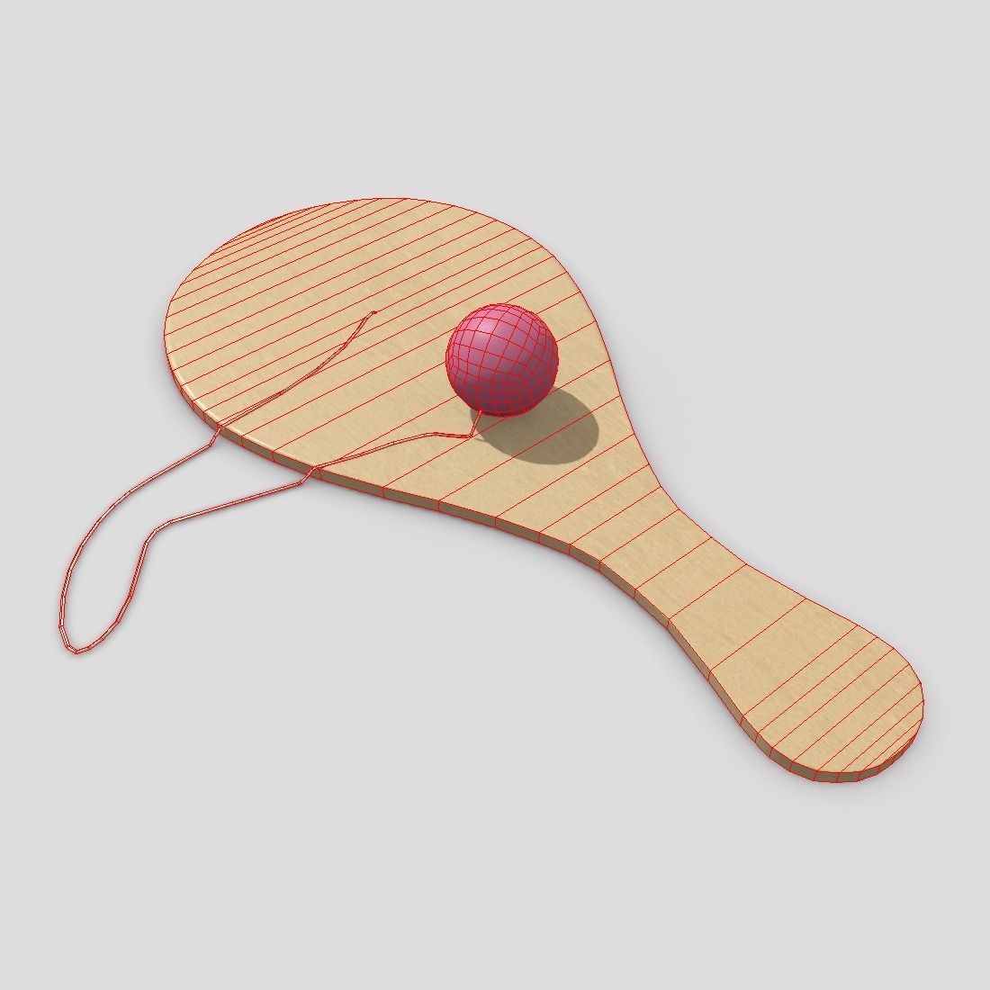 Paddle Ball Low-poly 3D model_2