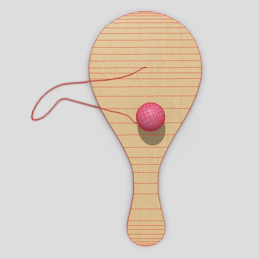 Paddle Ball Low-poly 3D model_8