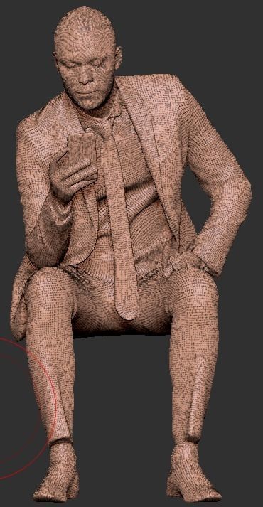 Sitting businessman with smartphone 290 Low-poly 3D model_4