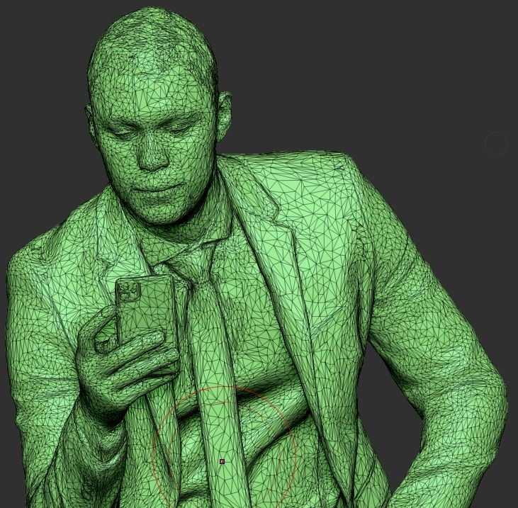 Sitting businessman with smartphone 290 Low-poly 3D model_7