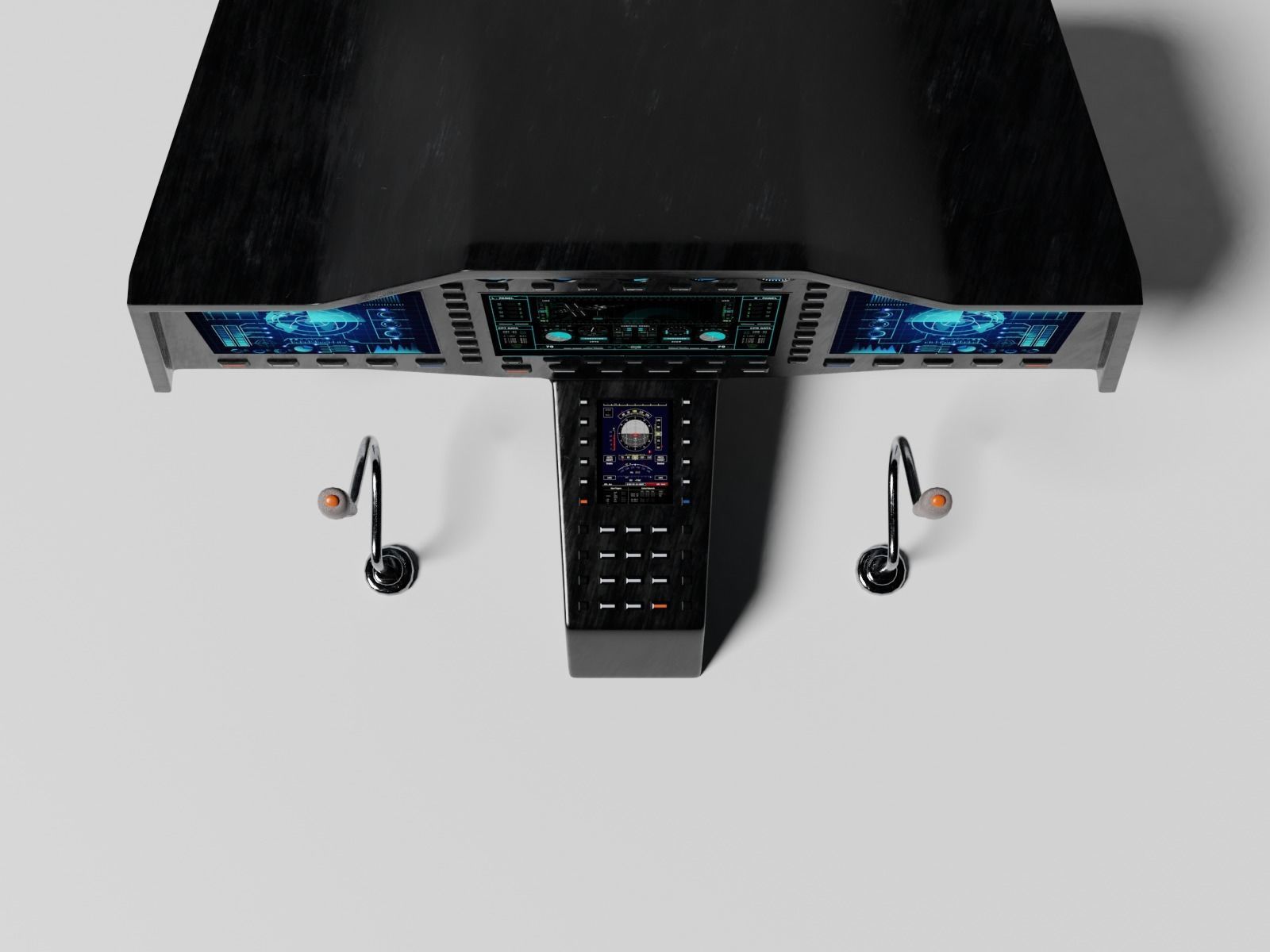 Aircraft cockpit control panel 3D model_4