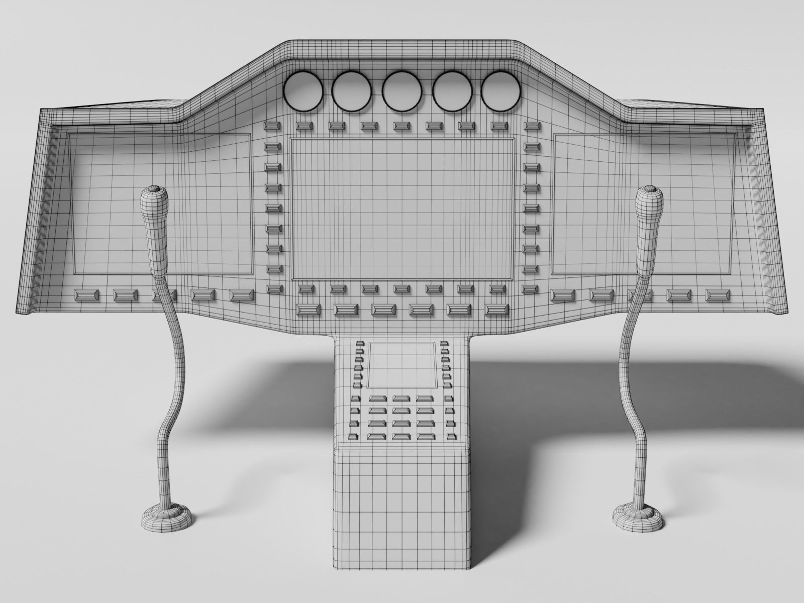 Aircraft cockpit control panel 3D model_7