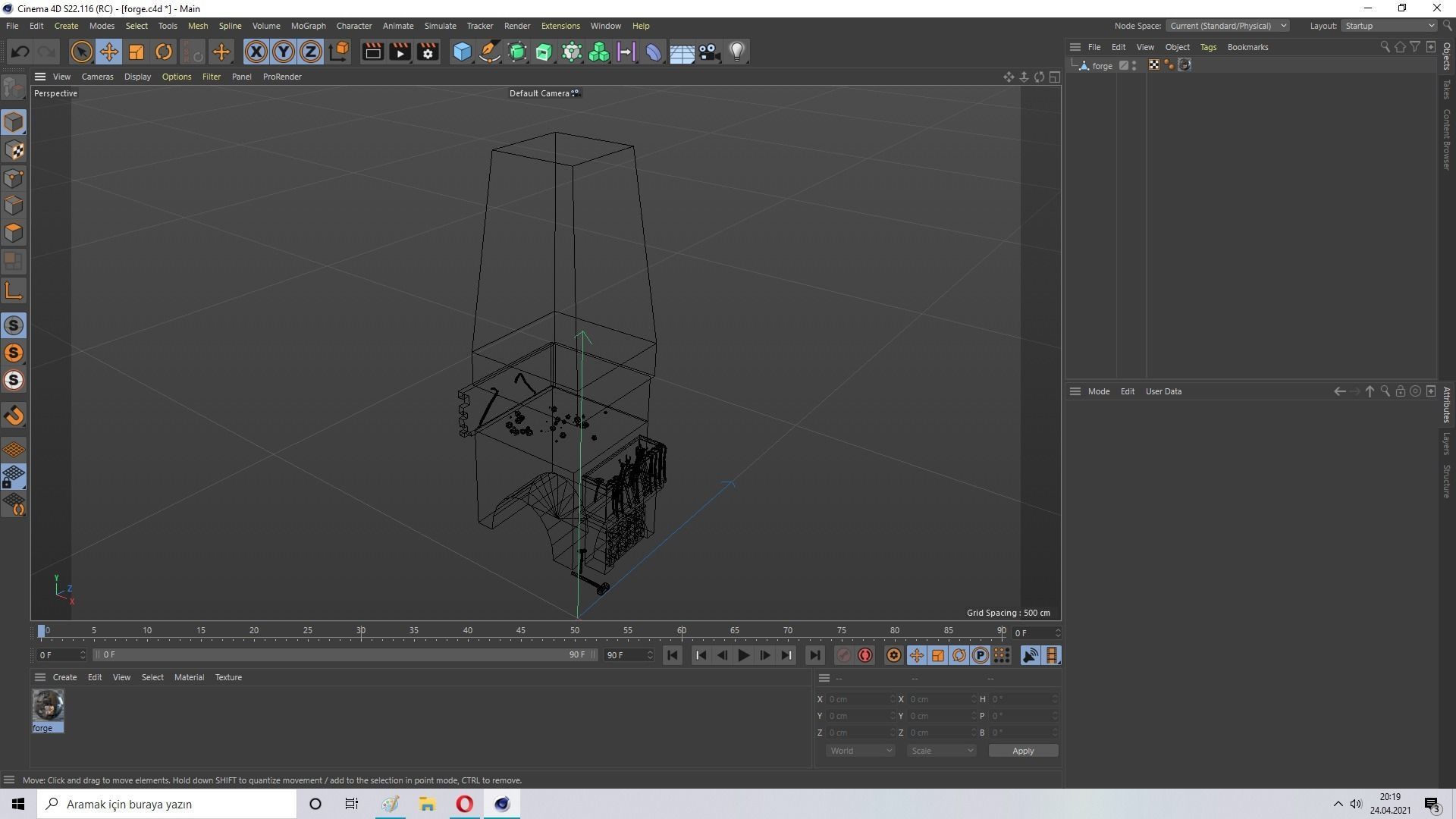 Forge chimney with fire in it Low-poly 3D model_18