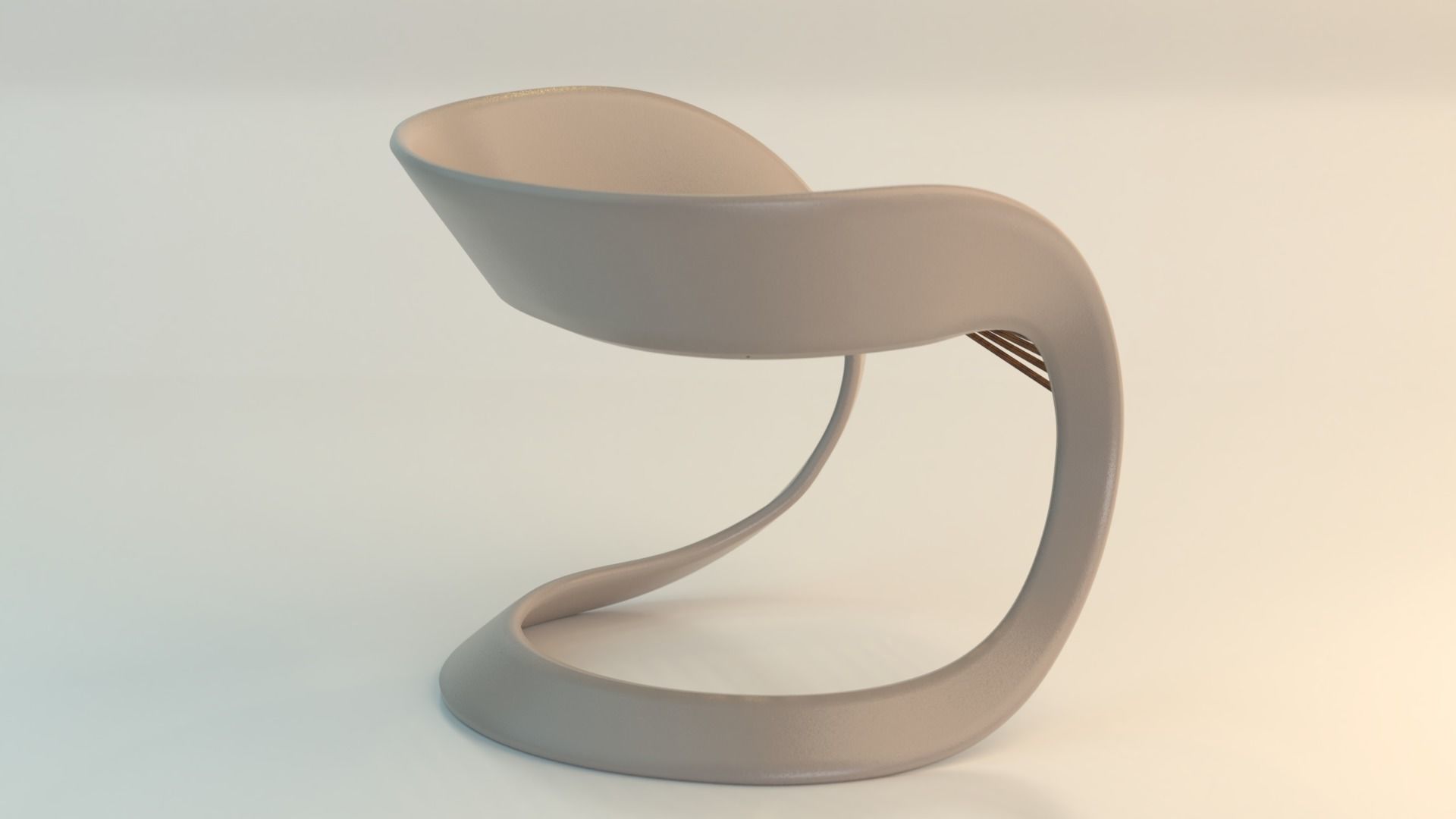 Chair 3 with curved back Low-poly 3D model_6