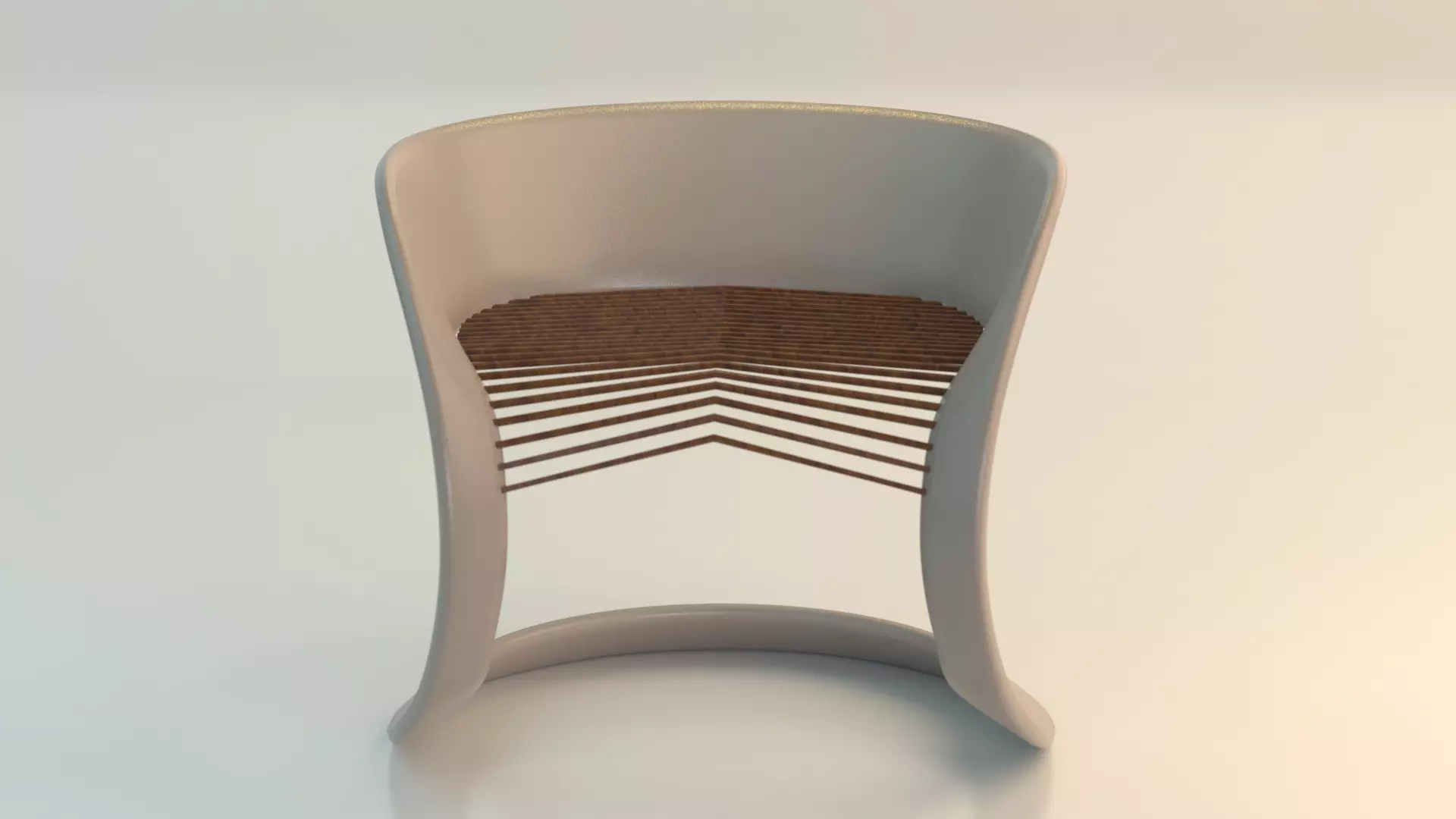 Chair 3 with curved back Low-poly 3D model_0