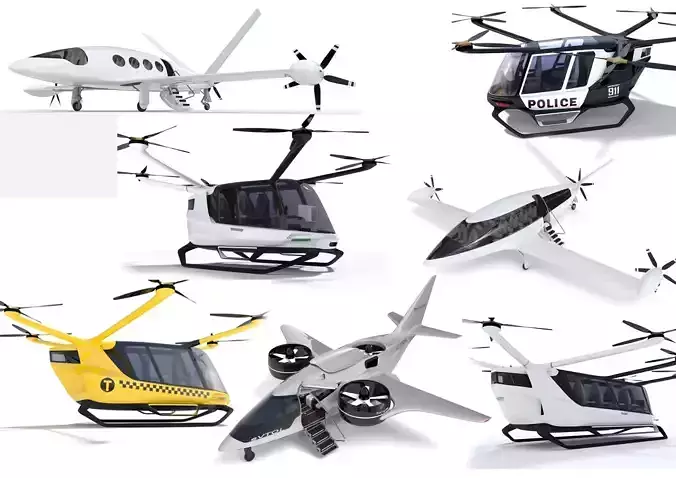 Aircraft Collection drone flying in air 