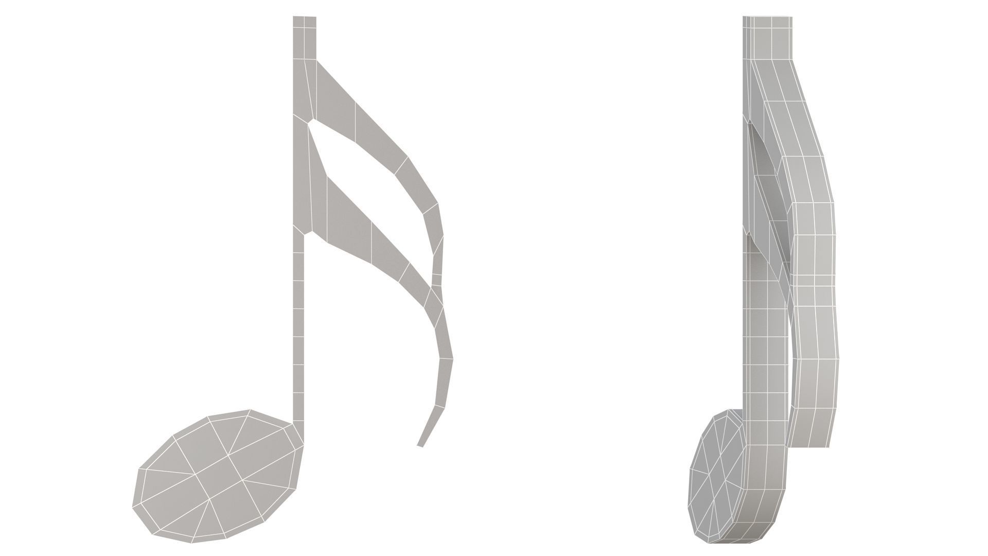 Sixteenth Note Musical Sign 01 3D model_10