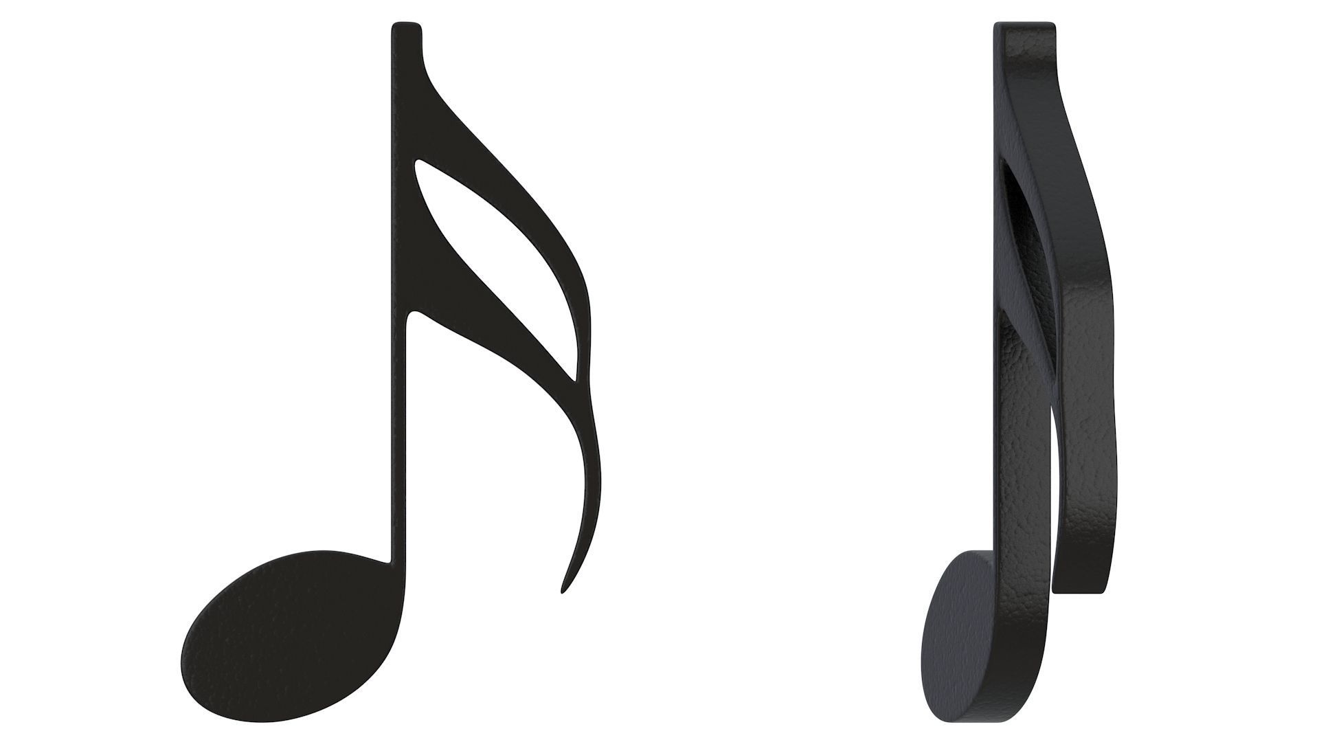 Sixteenth Note Musical Sign 01 3D model_9