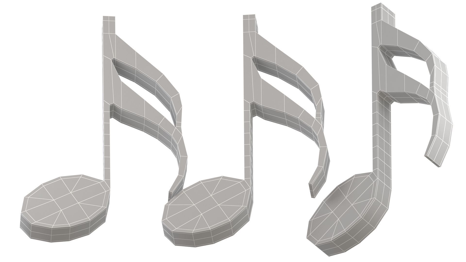 Sixteenth Note Musical Sign 01 3D model_13