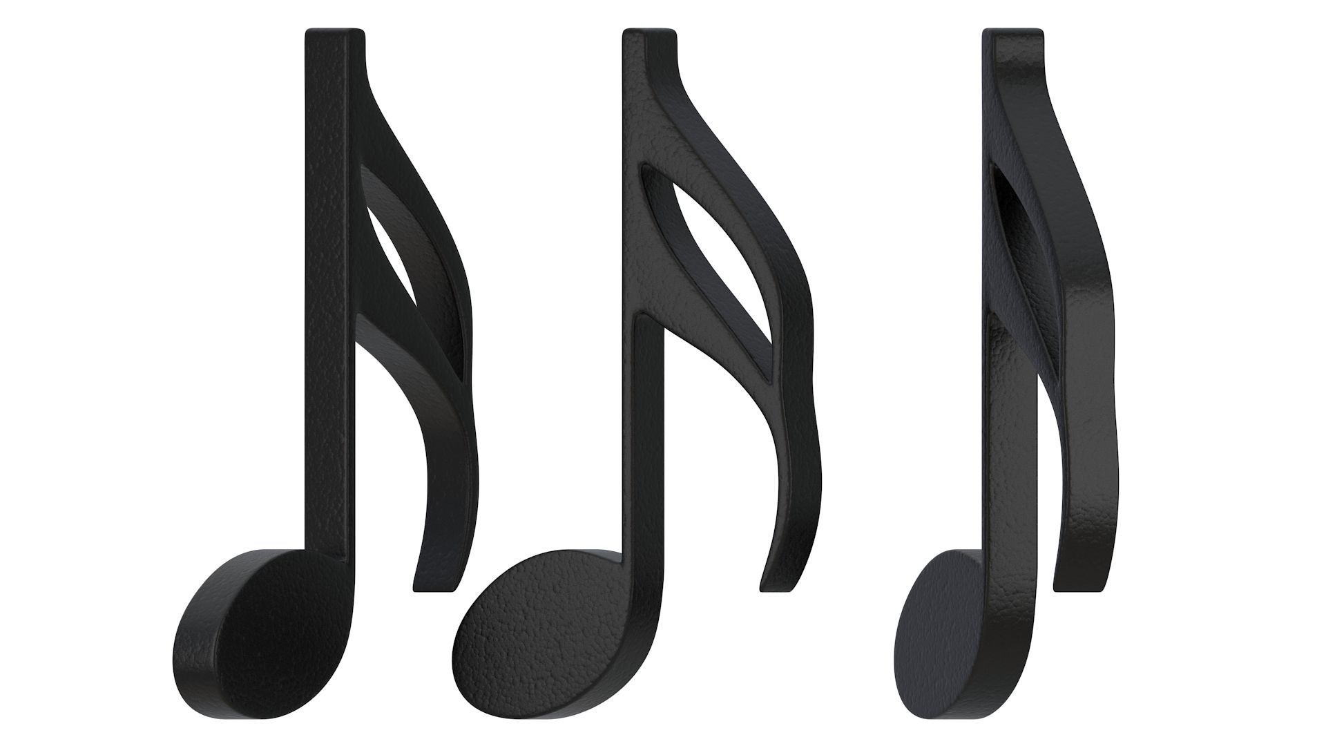 Sixteenth Note Musical Sign 01 3D model_4